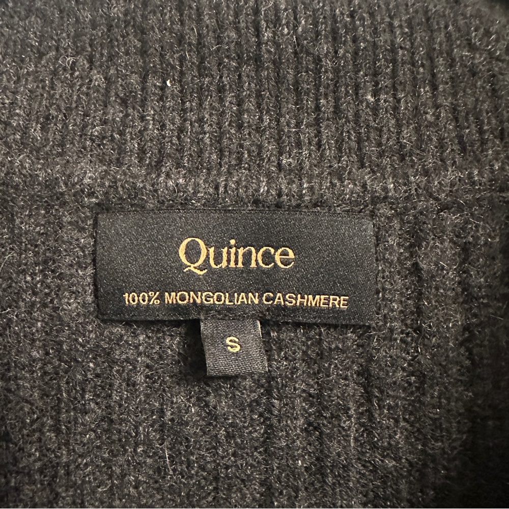Quince Mongolian Cashmere Wide-Rib Oversized Collared Cardigan - Small - Picture 6 of 8